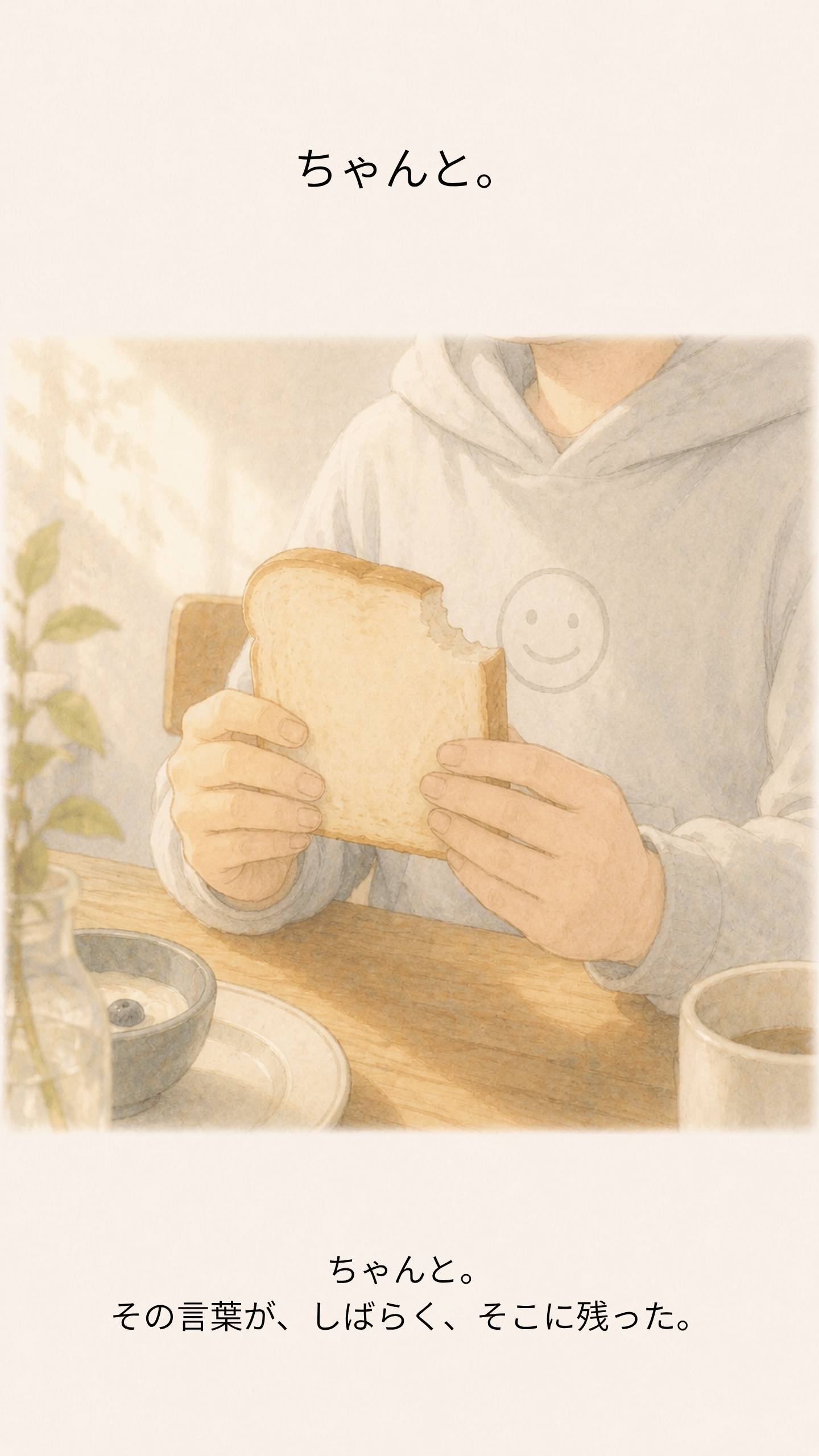 「ちゃんと」という言葉が、しばらく、そこに残った
