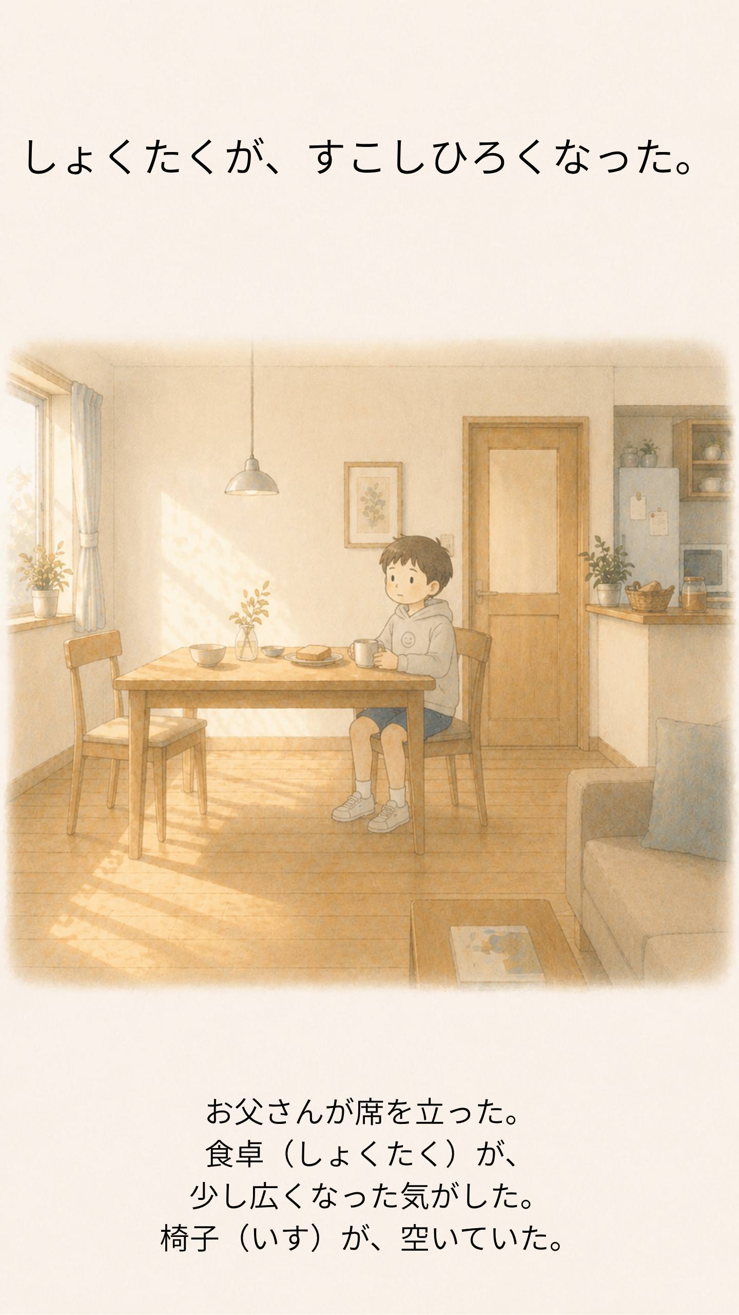お父さんが席を立った。食卓が少し広くなった気がした