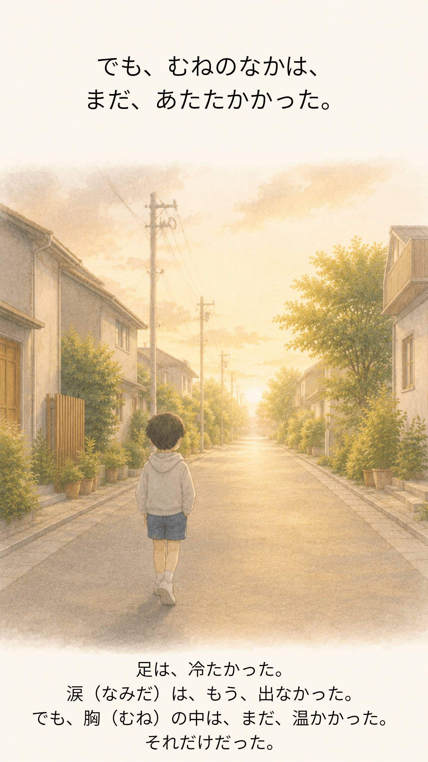 涙はもう出なかった。でも胸の中はまだ温かかった