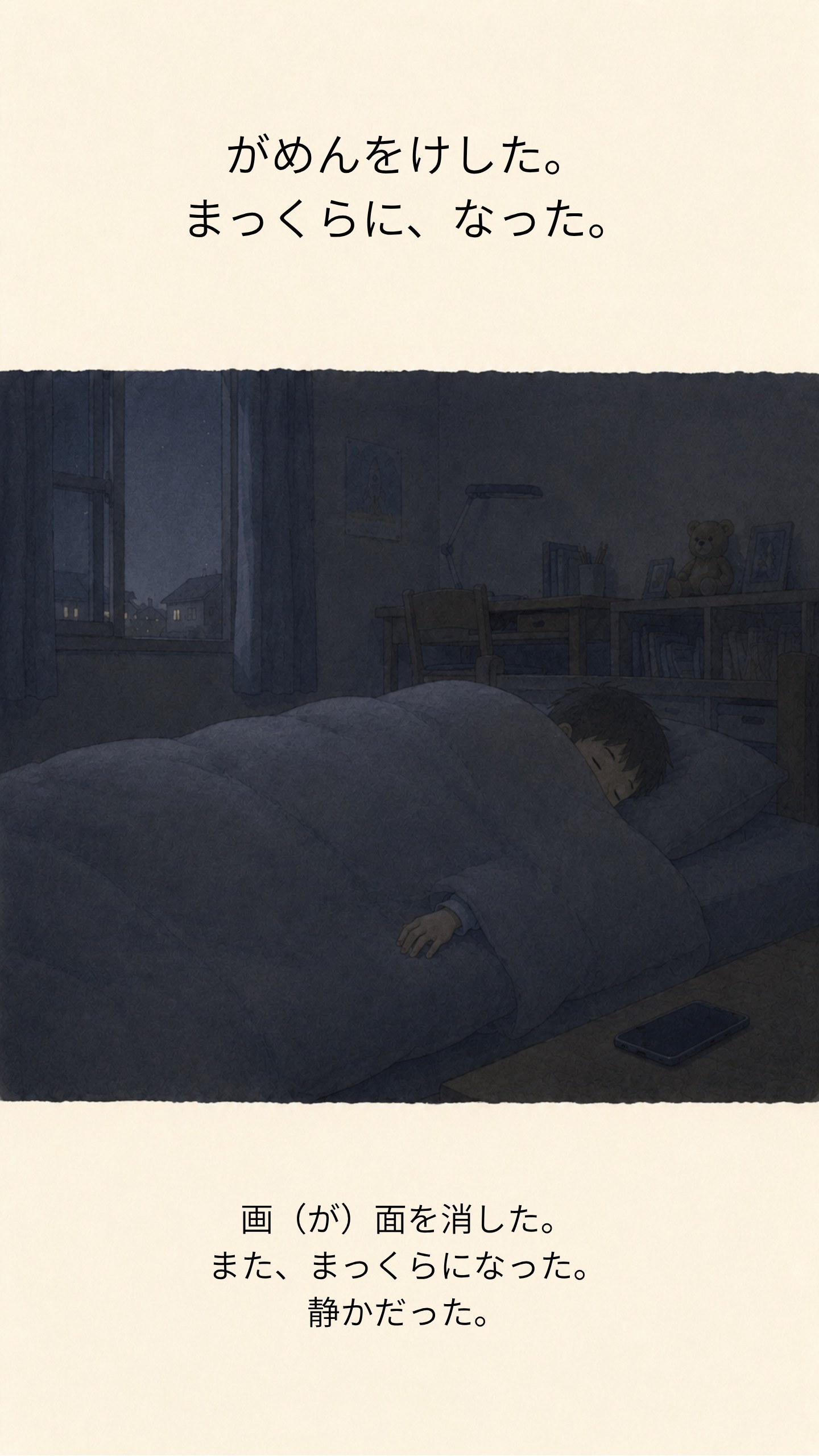 一度画面を消してまっくらになったあと、また光る画面