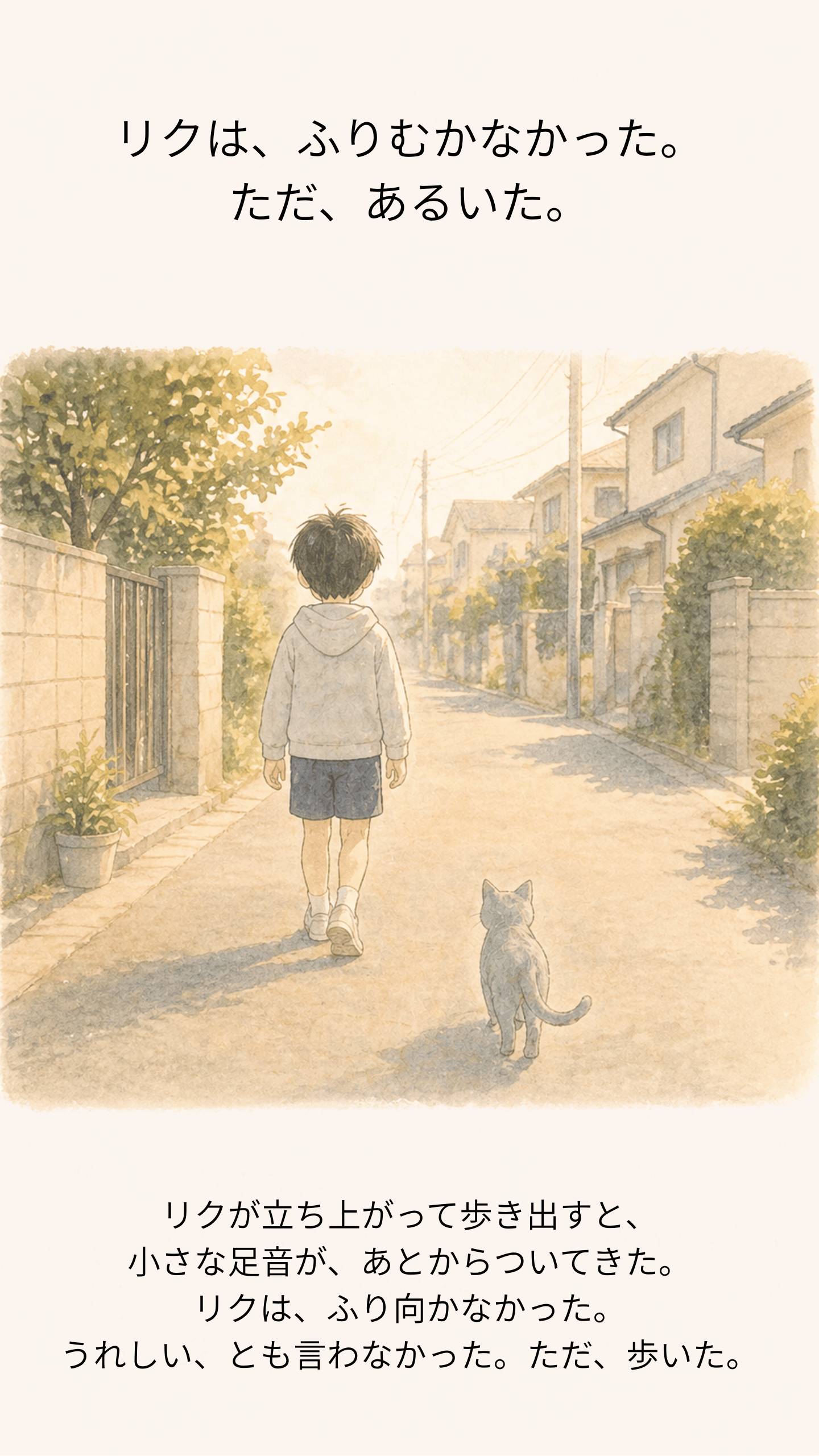 後ろから足音がついてきたが、振り向かないリク