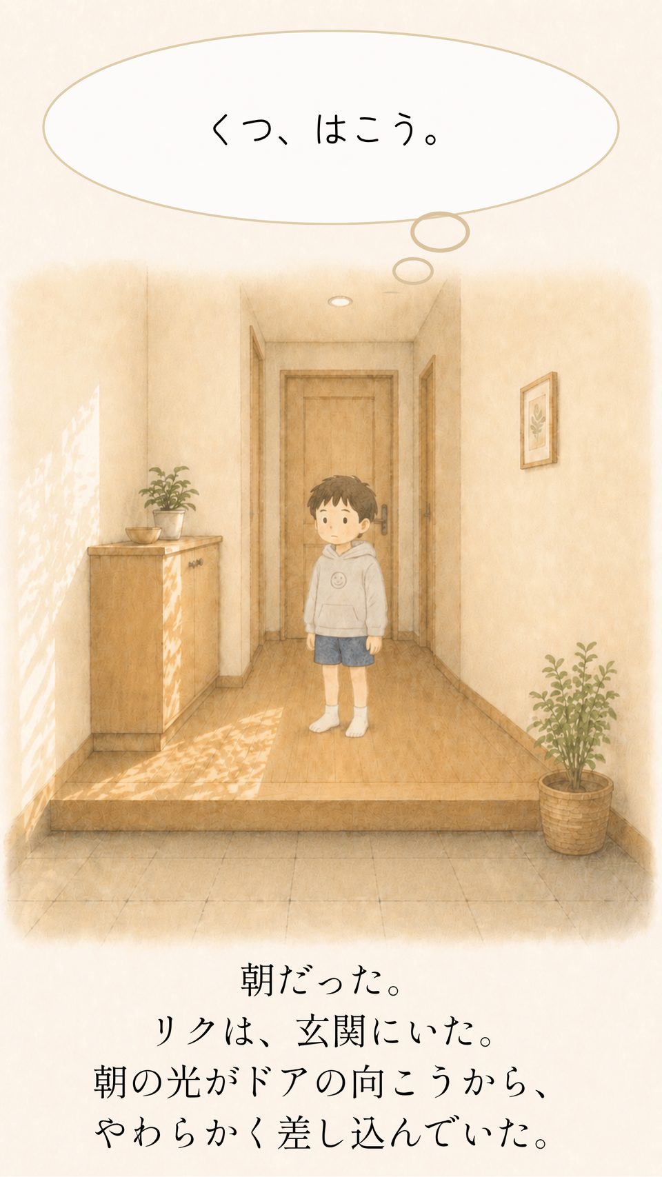 右の足は入っている。左の足はまだ