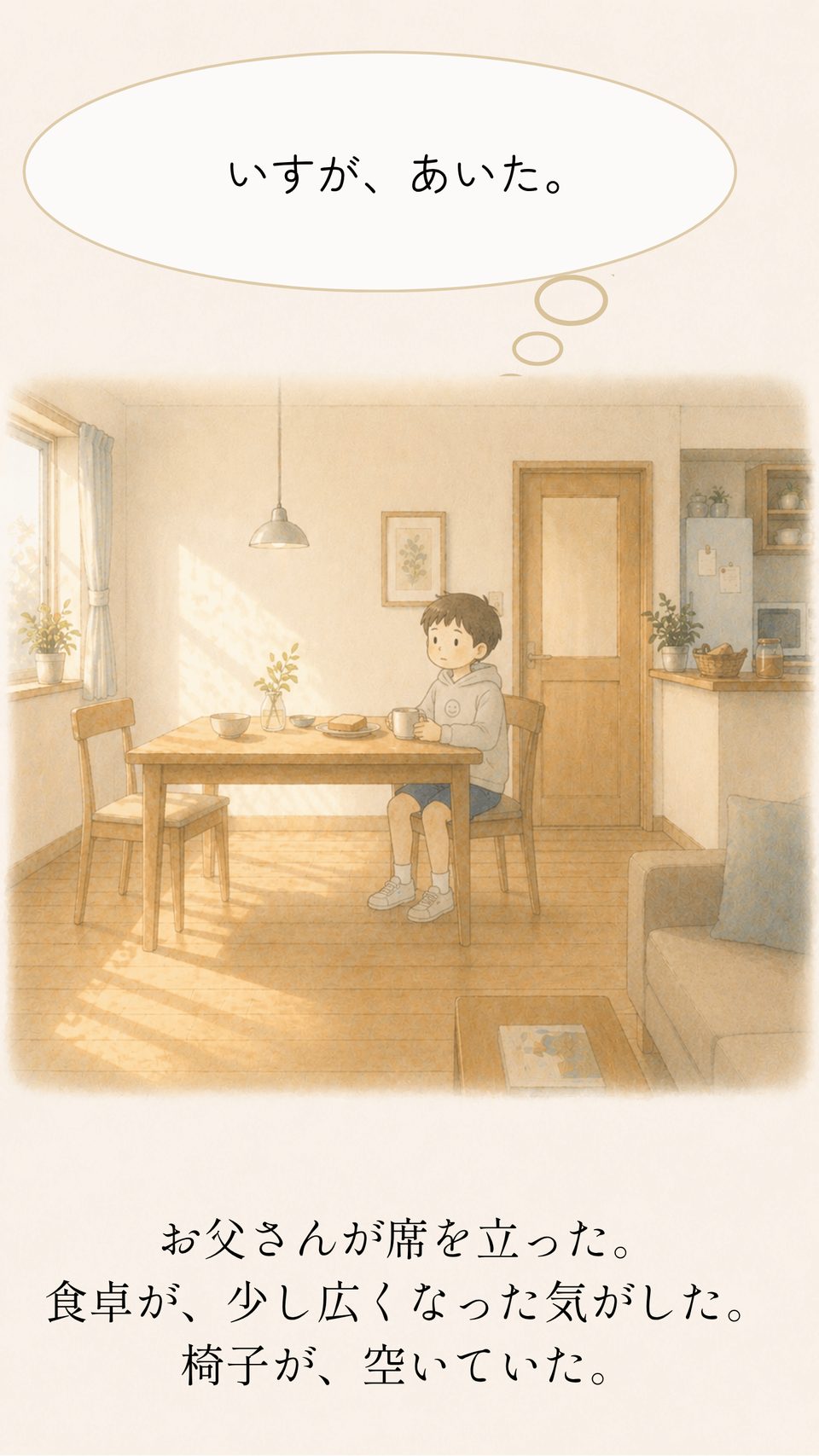 お父さんが席を立った。食卓が少し広くなった気がした