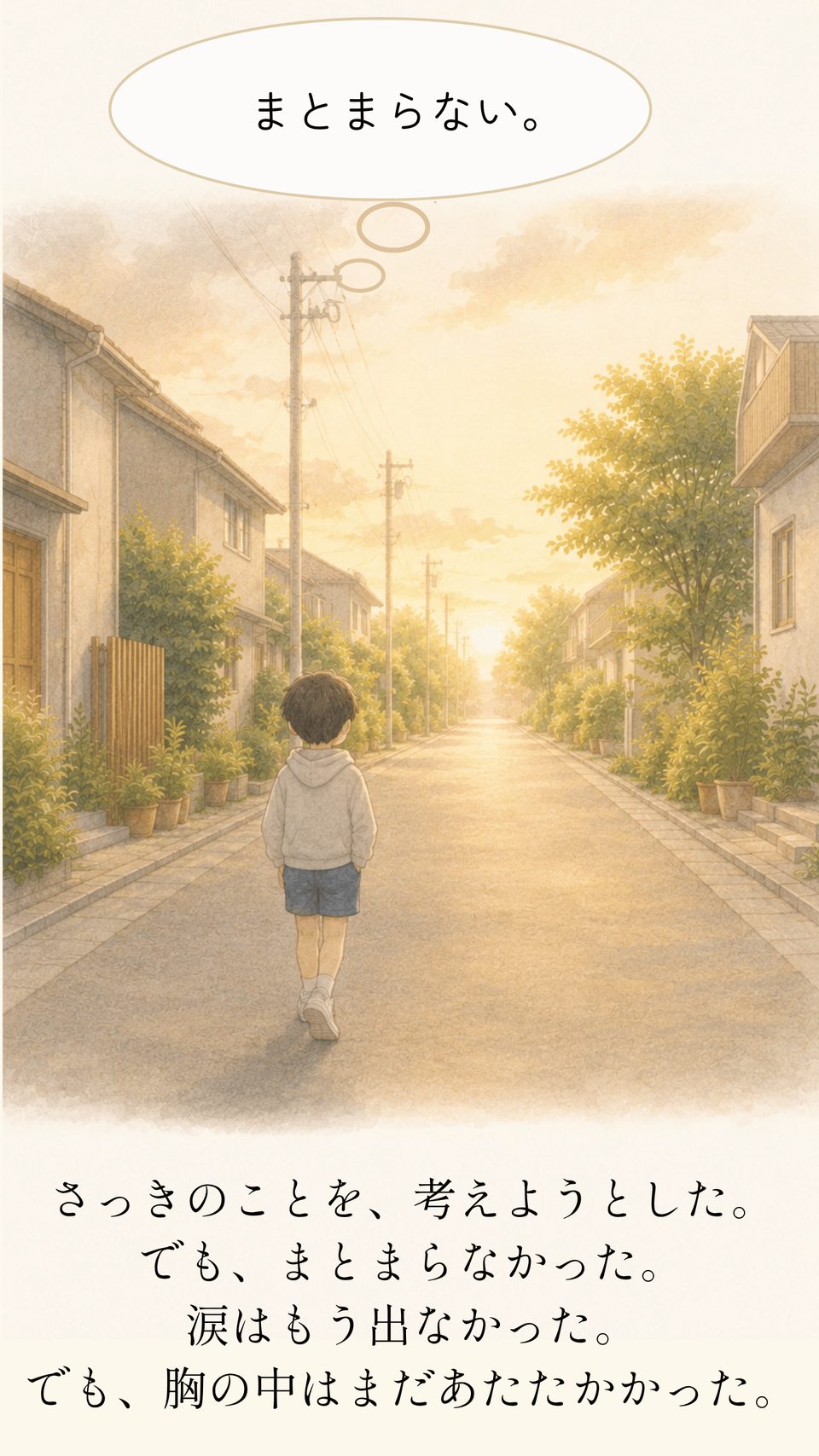 さっきのことを、考えようとした。でも、まとまらなかった。涙はもう出なかった