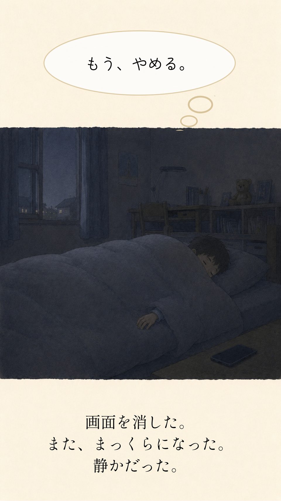画面を消した。また、まっくらになった。静かだった